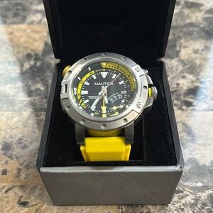 Nautica Black and Yellow Watch